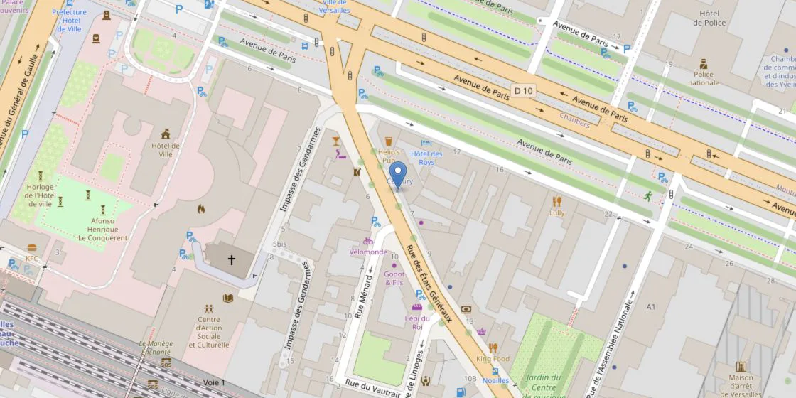 Plan statique situant Matth Repare, 5 rue des États Généraux à Versailles